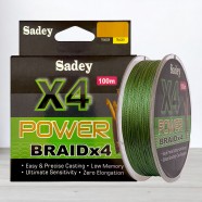 Шнур плетений для риболовлі, Sadey Power Braid Х4, 100 м, перетин 0,18 мм